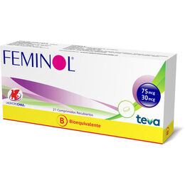 Product image of Feminol (B) Etinilestradiol / Gestodeno 21 Comprimidos Recubiertos