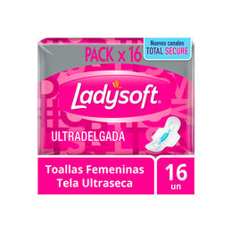 Ladysoft Toalla Higiénica Ultradelgada Alas 16 Unidades