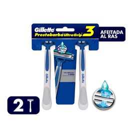 Máquina De Afeitar Prestobarba UltraGrip3 2 Unidades - Gillette