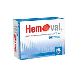 Product image of Hemoval Hierro 100mg 40 Comprimidos Masticables