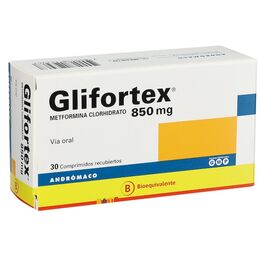 Glifortex (B) Metformina 850mg 30 Comprimidos Recubiertos