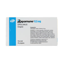 Rapamune Sirolimus 0.5mg 30 Grageas