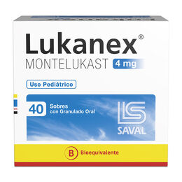 Lukanex (B) Pediátrico Montelukast 4mg 40 Sobres - Lukanex pediatrico