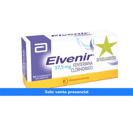 Elvenir (B) Fentermina 37.5mg 30 Comprimidos Recubiertos