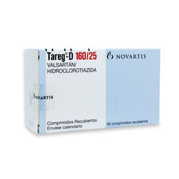 Tareg-D 160/25 Valsartan / Hidroclorotiazida 56 Comprimidos Recubiertos