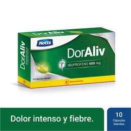 DorAliv (B) Ibuprofeno 600mg 10 Cápsulas Blandas - Notts