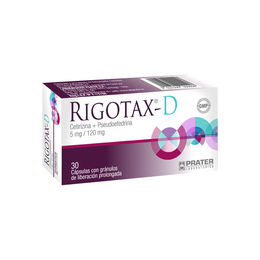 Rigotax-D Cetirizina / Pseudoefedrina 5mg/120mg 30 Cápsulas Prolongadas - Rigotax d