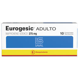 Product image of Eurogesic Adulto Naproxeno Sódico 10 Comprimidos Recubiertos