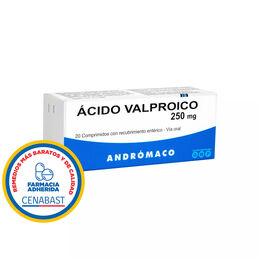 Ácido Valproico 250mg 20 Comprimidos Recubiertos