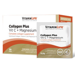 VitaminLife Colágeno + Vitamina C + Magnesio Plus 30 Sobres