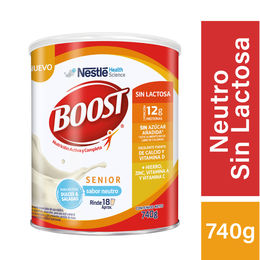 Product image of Alimento en Polvo Boost Senior Sin Lactosa Sabor Neutro 740g