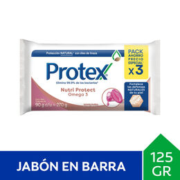 Jabón de Tocador Nutriprotect Omega 3 90g 3 Unidades - Protex