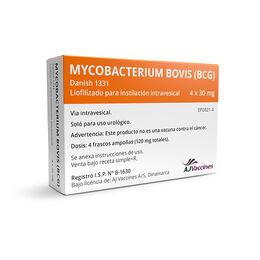 BCG Mycobacterium Bovis 30mg Intravesical 4 Frasco-Ampollas