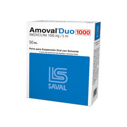 Amoval Duo Forte Amoxicilina 1000mg/5ml Suspensión Oral 50ml