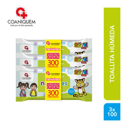 Product image of Toallitas Húmedas Nenitos Coaniquem 3x100 Unidades