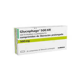 Glucophage XR (R) Metformina 500mg 30 Comprimidos Prolongados