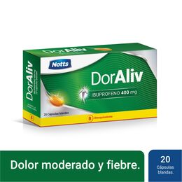 DorAliv (B) Ibuprofeno 400mg 20 Cápsulas Blandas