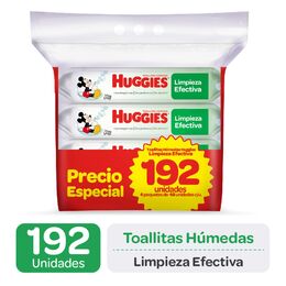 Toallitas Húmedas Huggies Limpieza Efectiva 192 Unidades