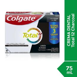 Pasta Dental Total 12 Carbón 75ml 3 Unidades - Colgate