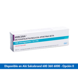 Mircera Metoxipolietilenglicol-Epoetina Beta 100mcg Inyectable 1 Jeringa Prellenada