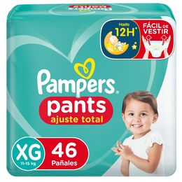 Pampers Pants Ajuste Total Pañales Desechables Talla XG 46 Unidades