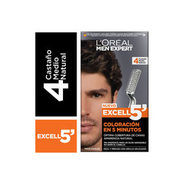 Coloracion Excell 5 Tono 4 Castaño Medio Natural - Men expert