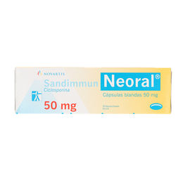 Sandimmun Neoral (R) Ciclosporina 100mg 50 Cápsulas Blandas