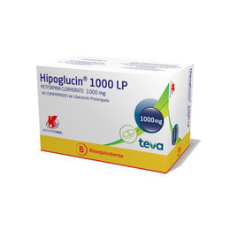 Hipoglucin LP (B) Metformina 1000mg 60 Comprimidos Prolongados