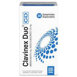 Product image of Clavinex Duo CD Amoxicilina / Ácido Clavulánico 20 Comprimidos Dispersables