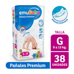 Pañal Desechable Emubaby Premium Talla G 38 Unidades