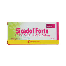 Product image of Sicadol Forte (B) ícido Mefenámico 500mg 20 Comprimidos