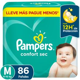 Pañales Desechables Pampers Confort Sec M 86 Unidades