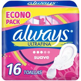 Product image of Toallas Higiénicas Always Suave Ultrafina 16 Unidades