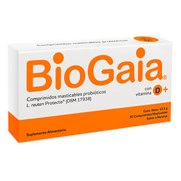 BioGaia D Naranja 30 Comprimidos Masticables