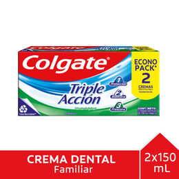 Pasta dental Colgate Triple Acción Menta Original 2 Unidades