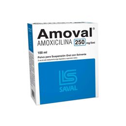 Product image of Amoval Amoxicilina 250mg/5ml Suspensión Oral 100ml