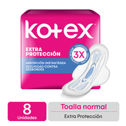 Toalla Suave Kotex Extra Protección 8 Unidades