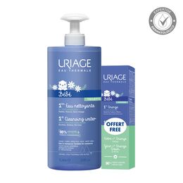 Pack 1era Agua Limpiadora 1lt + de Regalo 1era Crema de Cambio de Pañal 100ml - Uriage