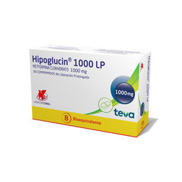 Hipoglucin LP (B) Metformina 1000mg 30 Comprimidos Prolongados