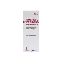 Product image of Sulfato Ferroso 125mg/ml Oral Gotas 30ml