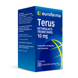 Terus Ketorolaco 10mg 20 Comprimidos Sublinguales