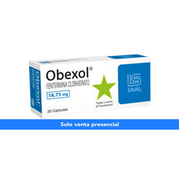 Obexol Fentermina 18.75mg 30 Cápsulas