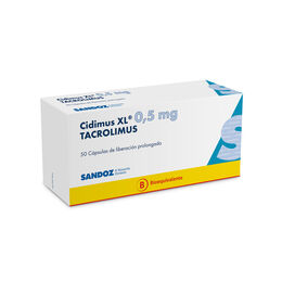 Cidimus XL (B) Tacrolimus 0.5mg 50 Cápsulas Prolongadas