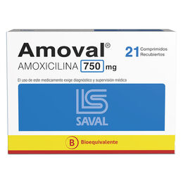 Amoval (B) Amoxicilina 750mg 21 Comprimidos Recubiertos