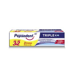 Product image of Pack Pasta Dental Triple+ 90g 3 Unidades - Pepsodent