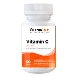 VitaminLife Vitamina C-500 Suplemento Alimentario 60 Tabletas