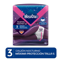 Calzón Nocturno 12 X 3 - Talla  S - Nosotras