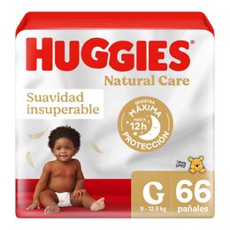 Pañales Huggies Natural Care G 66 Unidades