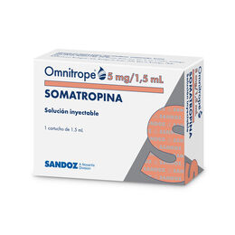 Omnitrope Somatropina 5mg Inyectable 1 Cartucho