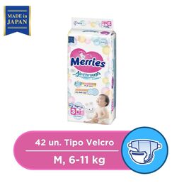 Pañal Merries Velcro Talla M 42 Unidades